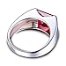 Jewelrypalace Men's 3.4ct Square Created Red Ruby 925 Sterling Silver Ring