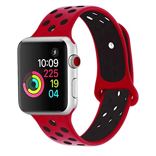 image for RUOQINI Compatible for Apple Watch Band 44MM, Dual-Color Soft Silicone