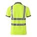 GOGO Men's Polo Shirts Hi Vis Short Sleeve Safety Work-wear Shirt, Slim Fit-Yellow-XL