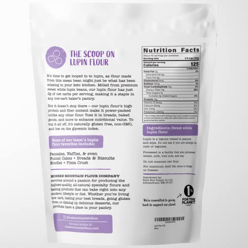 Lupin Flour (3 lb) LowCarb Flour, 2g Net Carbs Per Serving, Improve