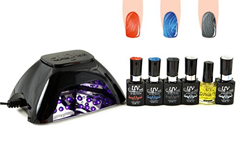 UV-NAILS BEST Salon Quality UV Gel Polish Starter Kit with LED Lamp Colors: G-78, G-73, G-43