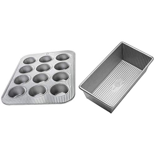 USA Pan Bakeware Muffin Pan, 12Well, Aluminized Steel & Nonstick