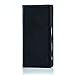 32nd Classic Series - Real Leather Book Wallet Case Cover for Sony Xperia XZ, Real Leather Design with Card Slot, Magnetic Closure and Built in Stand - Black