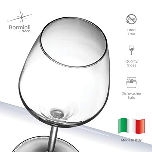 Bormioli Rocco Italian White Wine Glasses 14 Ounce Crystal Clear, Laser
