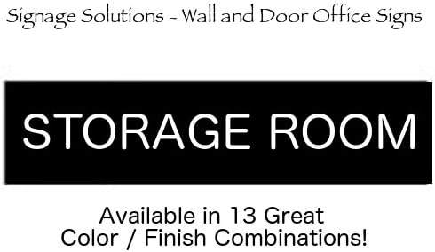 SIGNAGE SOLUTIONS // Wall or Door Sign // "Storage Room" Engraved Office and Workplace Signs // 2" x 8" // Available in 13 Exciting Color And Finish Combinations!
