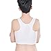 Vinaka Super Flat Les Lesbian Tomboy Short Vest Chest Binder Tops (Medium, White)