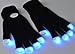 Raver Blacked Out Gloves RGB LED 7 Colors Light Show Gloves - Large
