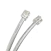TENINYU RJ12 6P6C 6 Conductor Straight Modular Telephone Data Extension Flat Cord Cable Silver -7FT, 2 Pack