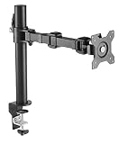 AmazonBasics Single Computer Monitor Stand - Height Adjustable Desk Arm Mount, Steel