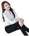 MENO Women's Casual Long Sleeves V-neck Shirts Lady Chiffon Tops Blouses
