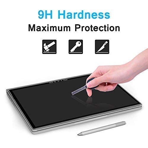MEGOO Screen Protector for Surface Book 2 15 Inch, Tempered Glass/Easy Installation/Anti-Scratch, Compatible with Microsoft Surface Pen