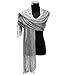 1920s Gatsby Weddings Evening Scarfs,Sheer Glitter Sparkle Piano Shawl Wrap, Silver, One Size