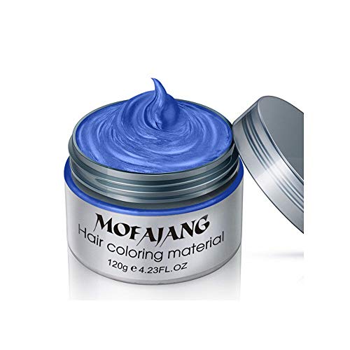 Hair Dye,YouVogue Temporary Hair Wax Pomades Disposable natural Hair Strong Style Gel Cream Instant Hairstyle Mud Cream for Party Cosplay Masquerade etc (Blue)
