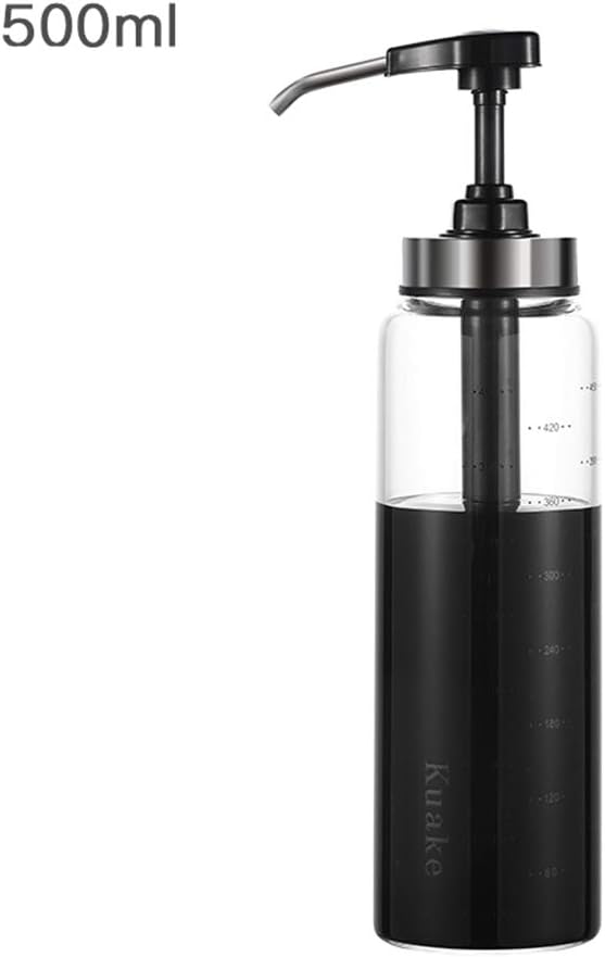 1PC Sauce Dispensing Bottles Ketchup Salad Dressing Honey Oil Presser Multifunctional Sauce Squeeze Bottle for Home Kitchen(Black,500ML)