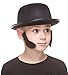 Mustaches Fake Sideburns, Self Adhesive, Novelty, Small False Mutton Chops, Facial Hair, Costume Accessory for Kids, Black Lustrous Color