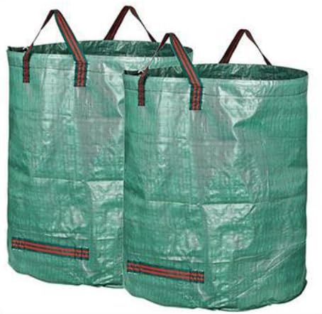 Lichi 500L X 2 Garden Waste Bags Heavy Duty with Handles, Reusable Waterproof High Capacity Garden Sacks, Grass Cutting Bags Leaf Bags