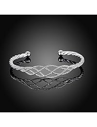 YBpineer - Brazalete para mujer con diseño de hojas abiertas