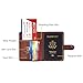 Passport Holder Leather Travel Wallet - RFID Blocking Passport Cover with Magnetic Button for Women Men By Talent (Brown - Map)