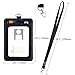 PU Leather ID Badge Card Holder, Vetoo - 3 Pack PU Leather Vertical ID Badge Card Holder with Detachable Lanyard/Strap