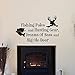 TOONOL Country Wall Decals Quotes Fishing Poles and Hunting Gear Dreams of Bass and Big Ole Deer Bedroom Kids Room Wall Stickers,35 x 57cm
