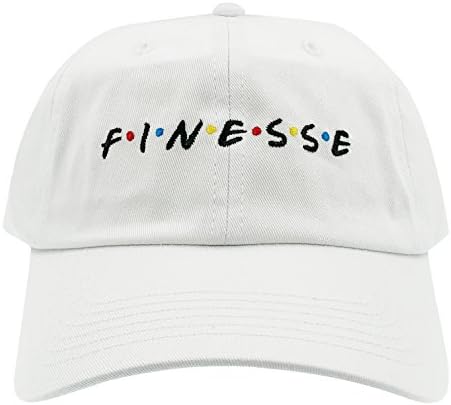 MLSMAMZ Finesse Hat Dad Hat Baseball Cap Embroidered Adjustable (White)