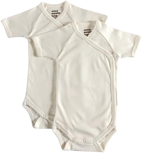 Mini Apple Tree Short Sleeve Kimono Bodysuit 2 Pack Cream 0-3 Months