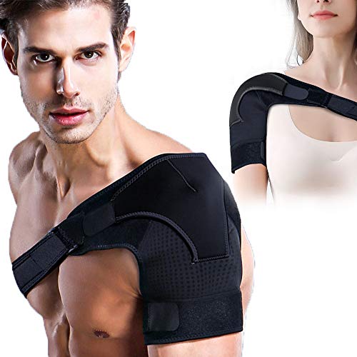 Shoulder Brace for Women & Men Shoulder Support with Pressure Pad Breathable Neoprene Shoulder Compression Sleeve for Rotator Cuff AC Joint Dislocated Shoulder Labrum Tear Shoulder Pain