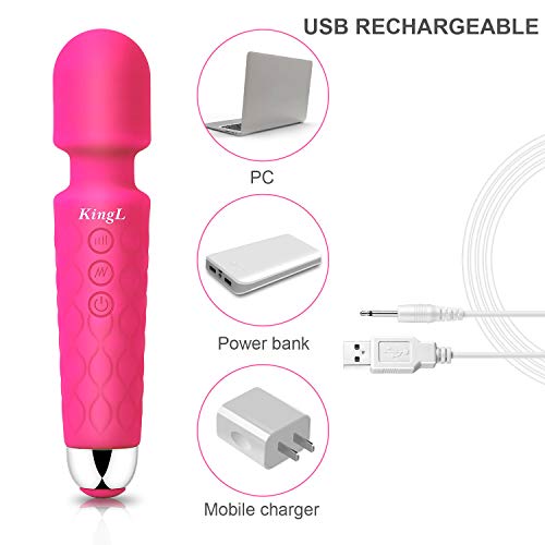 KingL Wand Massager Bullet- New Upgrade Powerful Vibration Modes - Personal Cordless Handheld Wireless Waterproof Mute Rechargeable Massager for Body Relieves Muscle Tension - Sports Recovery ... - Thumbnail 5