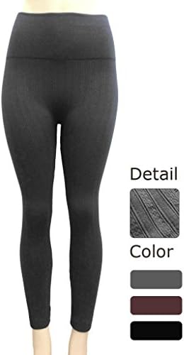 INDERO Women's Ankle Length Fleece Lined Leggings, L/XL, Gray