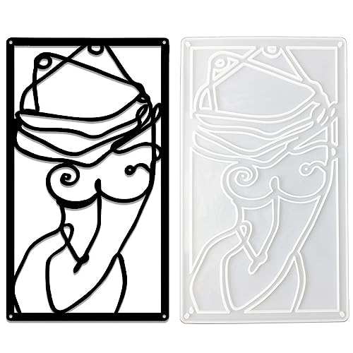 EIGTWEN Resin Molds Wall Hangings Line Drawing, Aesthetic Body Art Minimalist Decor, Epoxy Resin Silicone Molds Abstract Wall Art