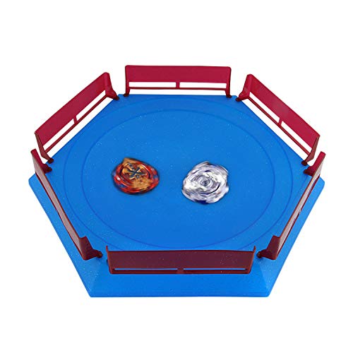 Top Battle Toy, Battle Tops Arena 38.5 x 34cm Burst Gyro Arena Disk Exciting Duel Spinning Top Launcher Stadium Toy Accessories for Boys Children Christmas Birthday Gifts Blue - Thumbnail 2