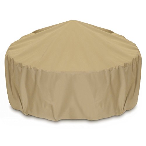 Smart Living 2D-FP48005 Fire Pit Cover With Level 4 UV Protection, 48-Inch, Khaki