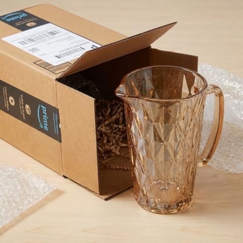 Jarra de Vidro Diamond Âmbar Design Elegante Resistente Versatil Para Sucos Água Drinks e Cafés Ideal Para Cozinha Bar Restaurante
