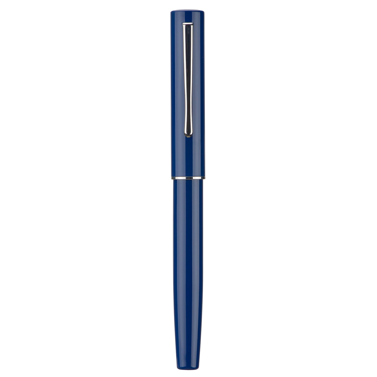 Hongdian C2 Fountain Pen Extra Fine Soft Nib, Dark Blue & Classic Retro Design Metal Pen with Ink Converter