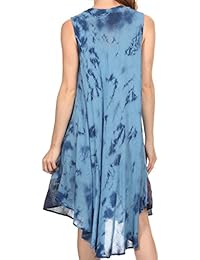 Sakkas Butterfly Tie Dye Tank Sheath Caftan vestido de longitud media