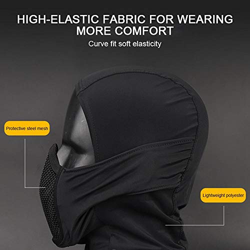 MOGOI Steel Mesh Airsoft Mask, Ninja Style Balaclava Mesh Mask Breathable Half Face Airsoft Mask for Fencing, Airsoft, Paintball, BB Gun, CS Game, Hunting and Shooting, C