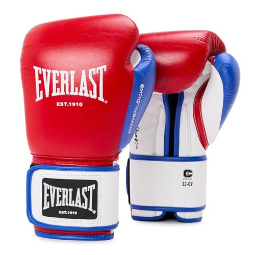 Everlast Powerlock OG Advanced 14oz Boxing Gloves (Red/White), Muay Thai