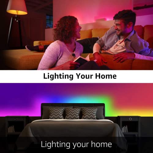 CHARKEE 130ft LED Strips Lights (65.6ft*2) Full Color Sync Music