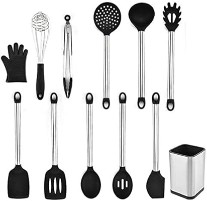 Silicona Utensilios Cocina Mango Acero Inoxidable Juego Cocina