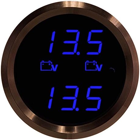 VEI Systems Dual-Display gauge: Dual 27.5V P.O.L. Voltmeter (blue/black)