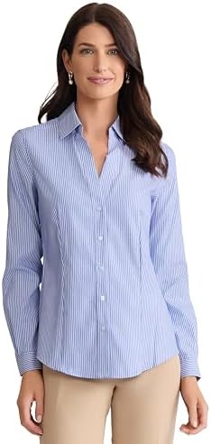 jones new york dress shirt JONES New YORK Men's Della Robia Printed Fashion Dress Shirt - Light Blue