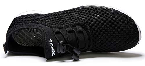 Zhuanglin Men's Quick Drying Aqua Water Shoes Black White 11