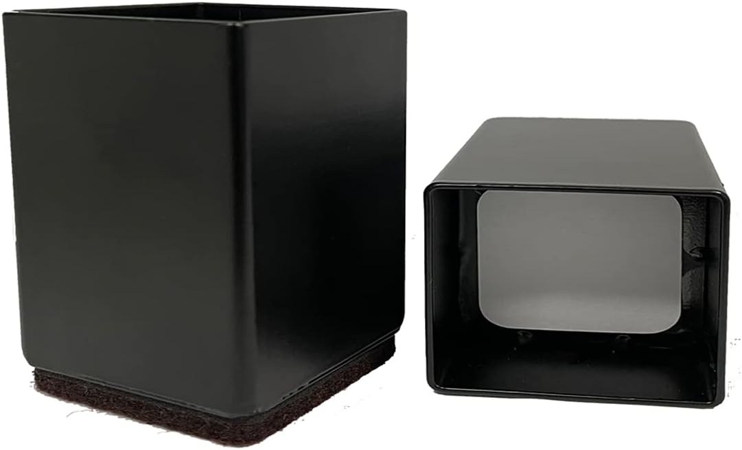 Solid Steel Furniture Riser 2 Inch for Bed Sofa Table Black Round Square Risers Self-Adhesive and Heavy Duty Each Supports up to 1200lbs （Set of 4 Black）