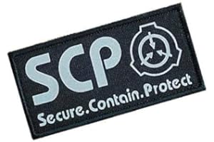 JUNFAMILEE 1Pc Black SCP Foundation Special Containment Procedures Foundation Logo Military Hook Loop Tactics Morale Luminous Patch Tactical Bag Accessories，Tactical and Personal Defense