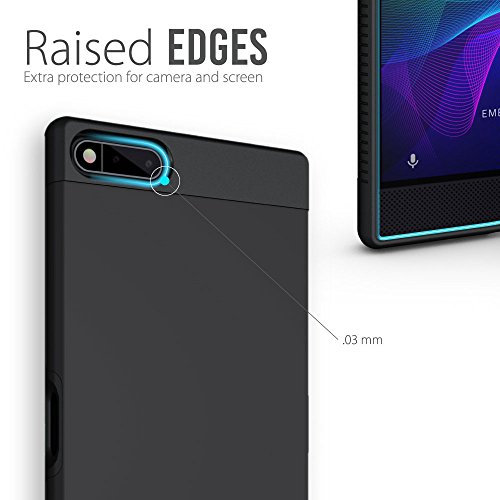 Razer Phone Case, TUDIA Slim-Fit HEAVY DUTY [MERGE] EXTREME Protection / Rugged but Slim Dual Layer Case for Razer Phone (2017 Version) (Matte Black) - Thumbnail 2