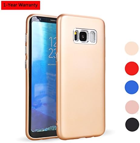 Galaxy S8 Plus Case,Silicone TPU Soft Slim Fit Matte Cover with Metallic Camera Protection for Samsung Galaxy S8+ Plus - Gold