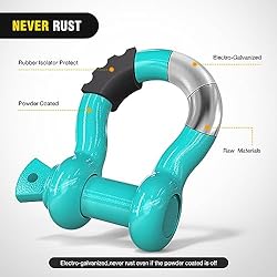 Nilight 2 Pack 3/4" D-Ring Shackle with 7/8" Screw