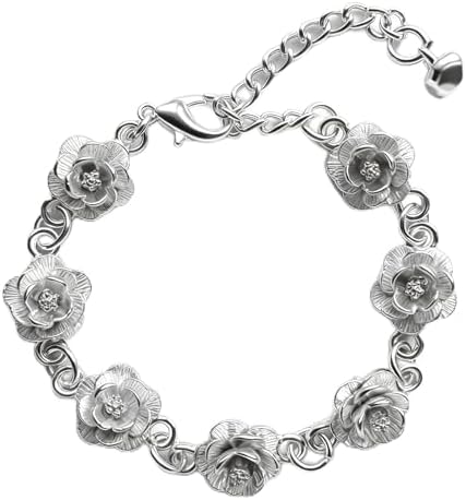 Amazon.com: Wenbin 925 sterling silver bracelet simple flower