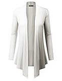 Because I Love You Women's Open Front Drape Hem Lightweight Cardigan - Large - Ivory