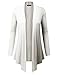 Because I Love You Women's Open Front Drape Hem Lightweight Cardigan - Large - Ivory